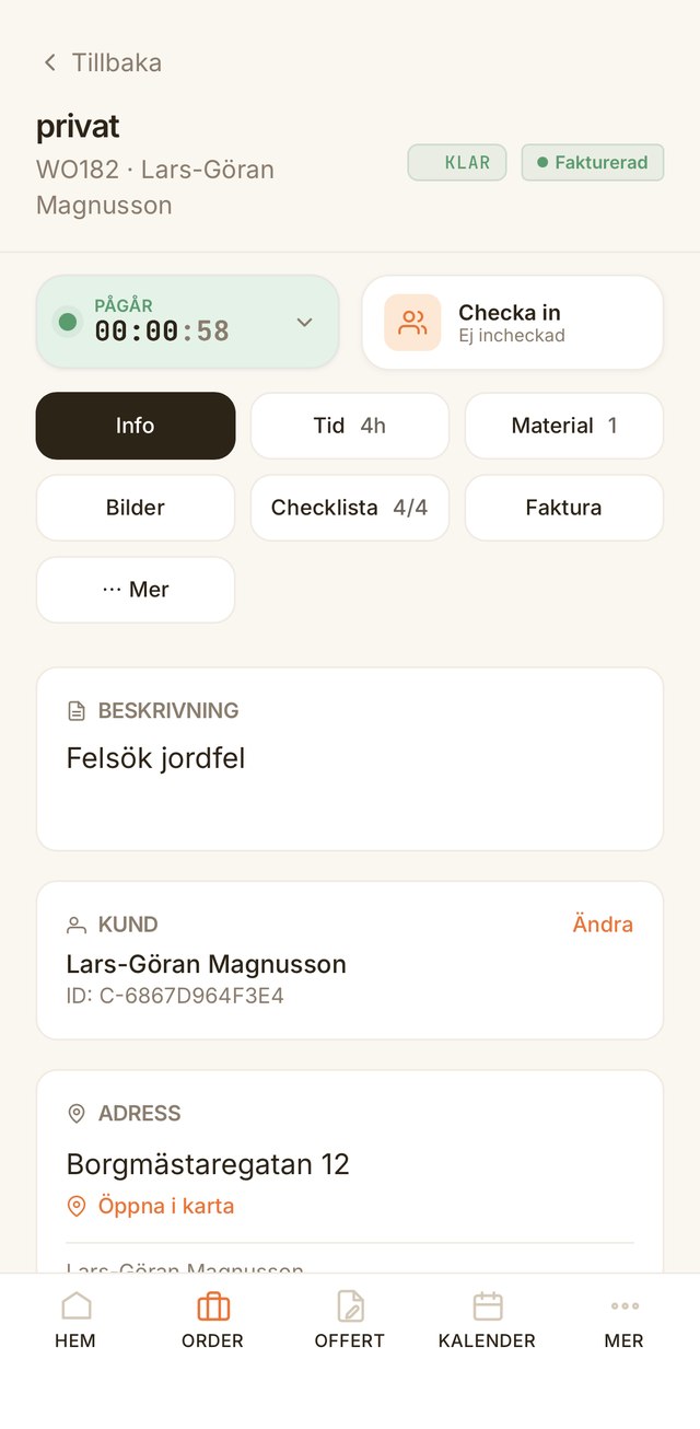 Verkly i mobilen i ljust läge